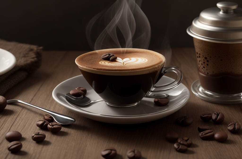 Caffè nel bicchiere di vetro